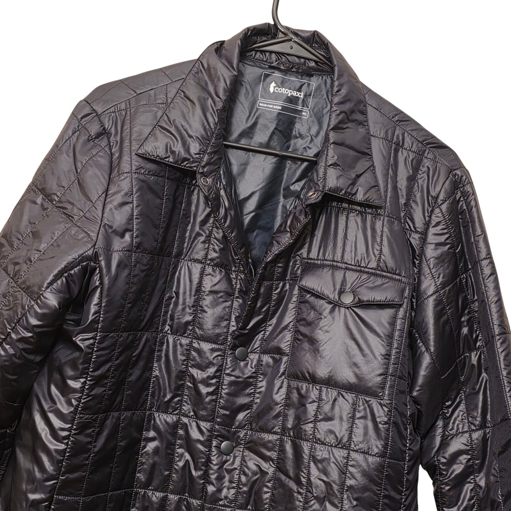 Cotopaxi Kusa Quilted Shacket Mens MS Black Insulated Snap Front Puffer
